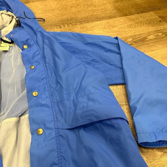 Vintage L.L. Bean Mens Rainjacket Size‎ Large Blue Nylon Lightweight Hooded - Picture 6 of 13